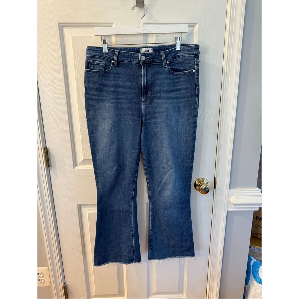 Paige High Rise Laurel Canyon Ankle Jeans w/ Raw Hem sz 33